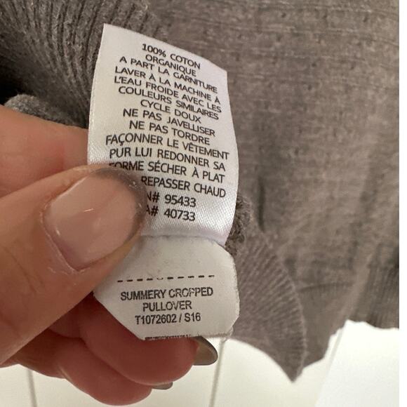 Toad & Co. Brown 100% Organic Cotton Summery Cropped Pullover Sweater,Size S,EUC - Picture 8 of 8